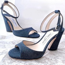 RareJIMMY CHOO Open Toe Strappy Heels Pumps Size 34 8cm Heel Authentic Box