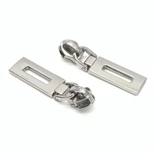 #5 Zipper Pulls Silver Metal Zipper Pull 25pcs Bulk Heavy Duty Nylon Coil Zip...