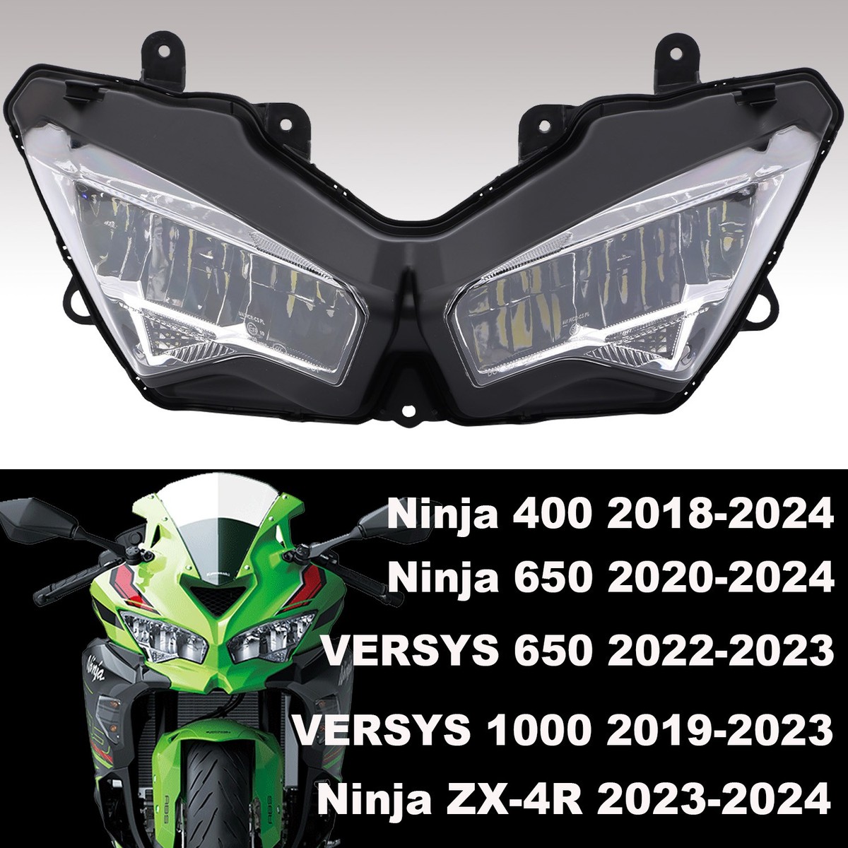 US LED Headlight Lamp Assembly For 2019-2023 Kawasaki VERSYS 650