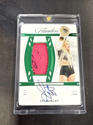 2024 Panini Flawless WWE Vertical Patch Auto Emerald Liv Morgan 4/5