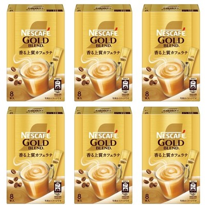 Nescafe Gold Blend Stick Coffee 8P (7g/P) x 6 Boxes Cafe Latte Individually Wrap
