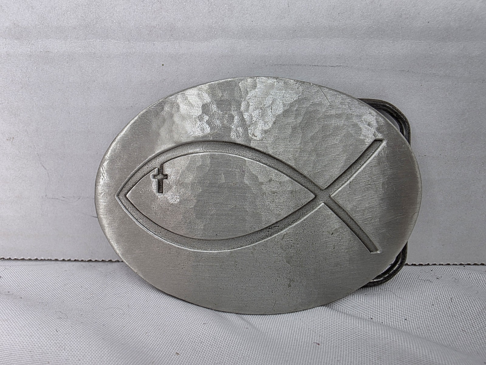 Christian Fish symbol statement solid Pewter belt… - image 1