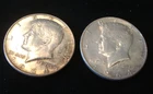 Two 1964 Kennedy Half Dollars 90% Silver US 50 Cent Coins
