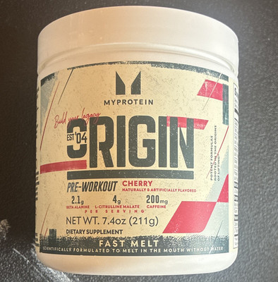 Myprotein Origin Pre-Workout Fast Melt Powder Cherry exp 09/2026