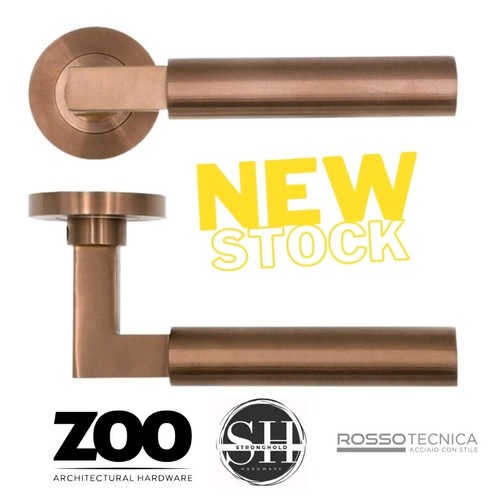 Rosso Tecnica Garda Bronze Door Handle Fire Rated Grade 304 Stainless Steel Pair - Picture 1 of 6
