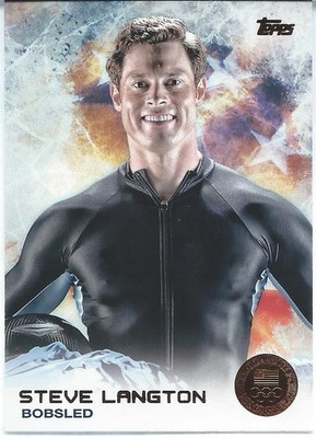 2014 Topps US Olympic BRONZE MEDAL STEVE LANGTON Bobsled Winter Ice Games