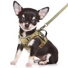 Tactical Dog Harness Small, Military K9 Puppy Vest Harness and Leash, No Pull...