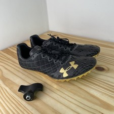 Under Armour 7.5 Sprint Pro 3 HOVR Track Field Spikes Shoes Gold 100m 200m Tool