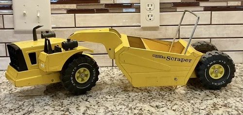 VINTAGE 70'S MIGHTY TONKA SCRAPER STEEL ROAD EARTH CLEAN  EXCELLENT CONDTION
