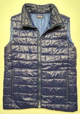Patagonia Men s Micro Puff Vest Small Blue Insulated Primaloft Zip Quilted