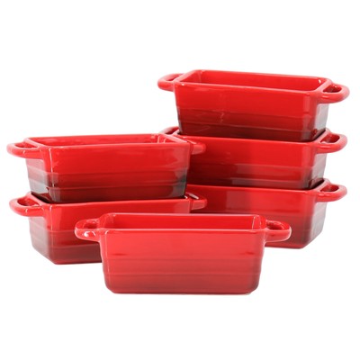 Crock Pot Appleton 6 Piece 12 Ounce Stoneware Mini Loaf Pan Baker Set in Gradien