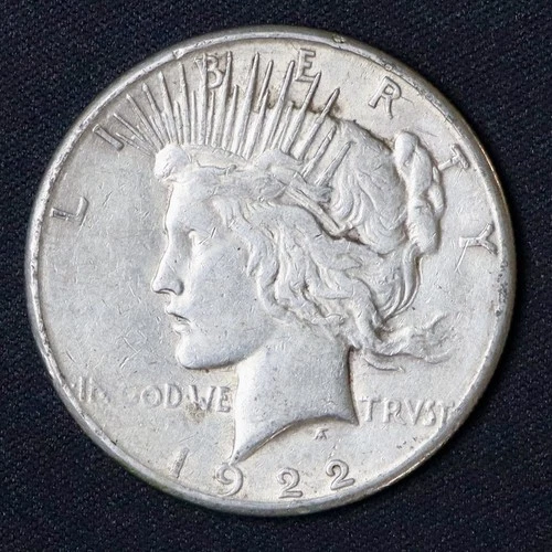 1922-S Peace Dollar 90% Silver VF Details Strong Date
