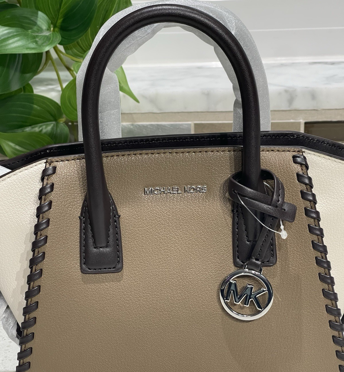 MICHAEL KORS AVRIL SMALL ZIP CROSSBODY BRAIDED SATCHEL SHOULDER