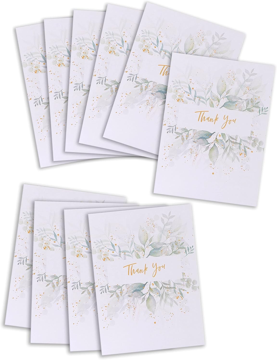 UK Greetings | Multipack of 10 Thank You Cards | Appreciation Cards | Botanical
