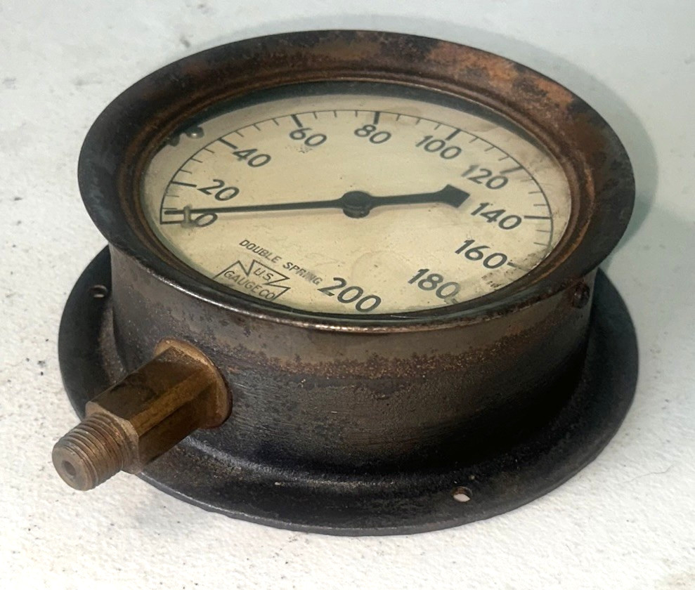 US GAUGE CO 100 PSI Steam Pressure Gauge 4 1/2AD-697 Steam Hit Miss Engine 5" D