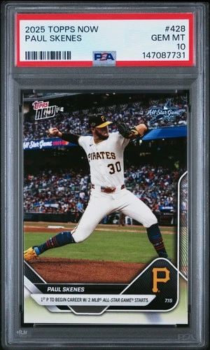 147087731 Paul Skenes 2025 Topps Now #428 All-Star PSA 10