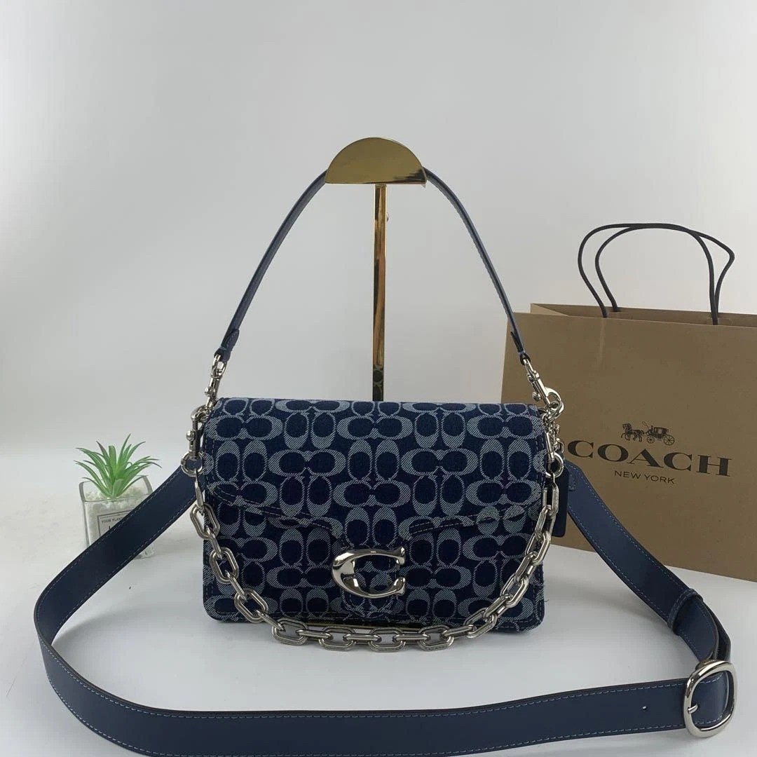 COACH Chain Tabby Shoulder Bag Signature Denim CAN15 New outlet | eBay
