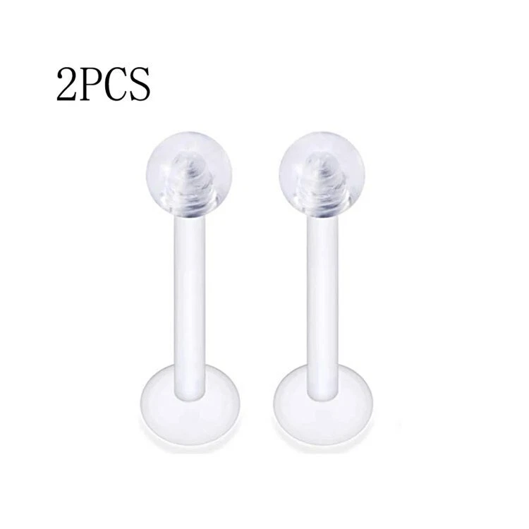 10 Ptz Piercing ACCIAIO INOX barbell barretta bilancino Orecchio Lingua Unisex - Immagine 4 di 4