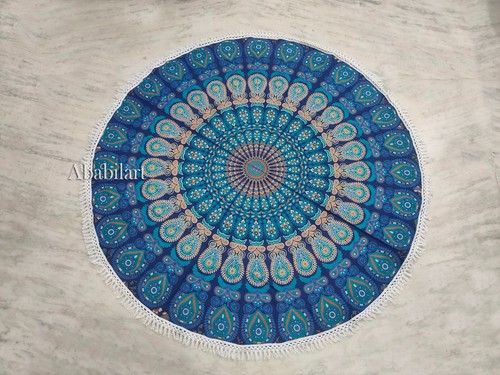 48" Beach Roundie Hippie Mandala Round Tapestry Boho Yoga Mat Bohemian Sheet US - Picture 8 of 149