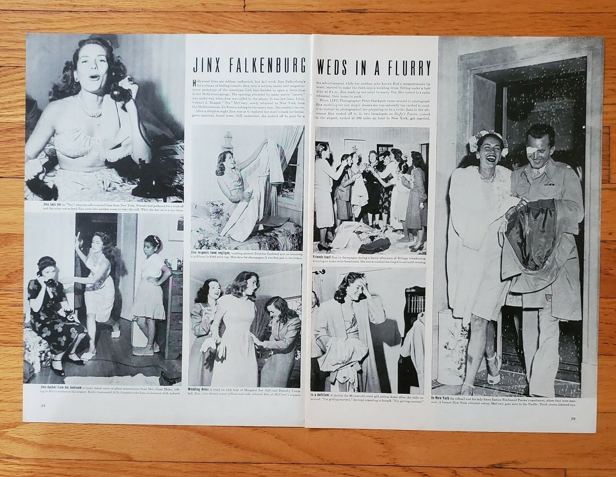 1945 Jinx Falkenburg Gets Married 2-Page Magazine Photo Spread NICE | eBay 1945 Jinx Falkenburg Gets Married 2-Page Magazine Photo Spread NICE | eBay