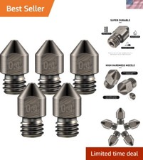 Hardened Steel 0.4mm MK8 Nozzles 5-Pack for Precise 3D Prints - Ender 3/ CR-1...