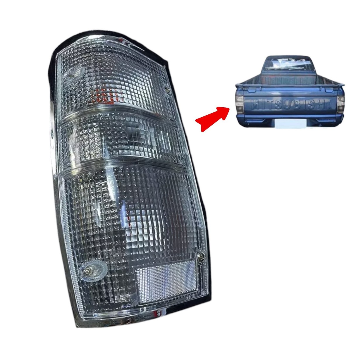 For Mitsubishi L200 Tail Light Lamp Left Clear Lens Mighty Max