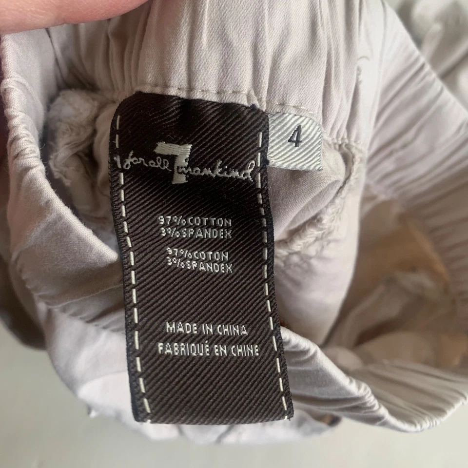 7 For All Mankind Khaki Chino Jogger Elastic Waist and Hem Pants Boys Size 4 — 第 3/4 张图片