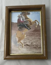Roy Rogers and Trigger Leanin Tree Cards Wood Framed - Good Condition - Cowboy