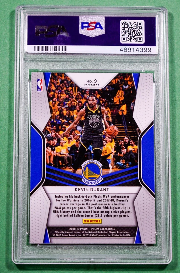 2018 Panini Prizm Kevin Durant Dominance SILVER PRIZM 🔥 PSA 9 🔥 Low Pop Nets - Image 2 of 3