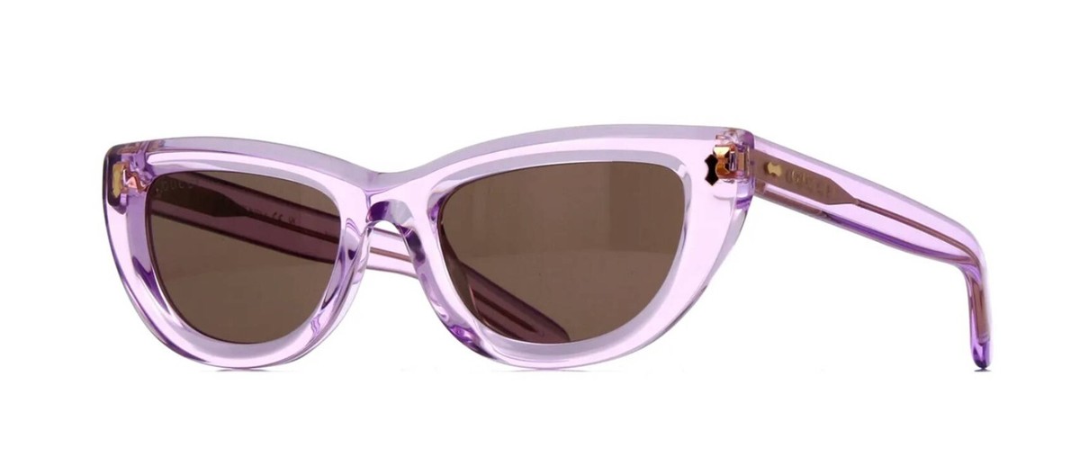 Gucci GG1521S Violet Crystal/Brown (004) Sunglasses | eBay