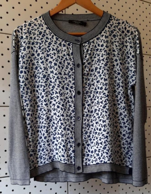 MAX MARA WEEKEND Damen Cardigan aus Seide mit Blumen/Streifen und Knöpfen Grö...