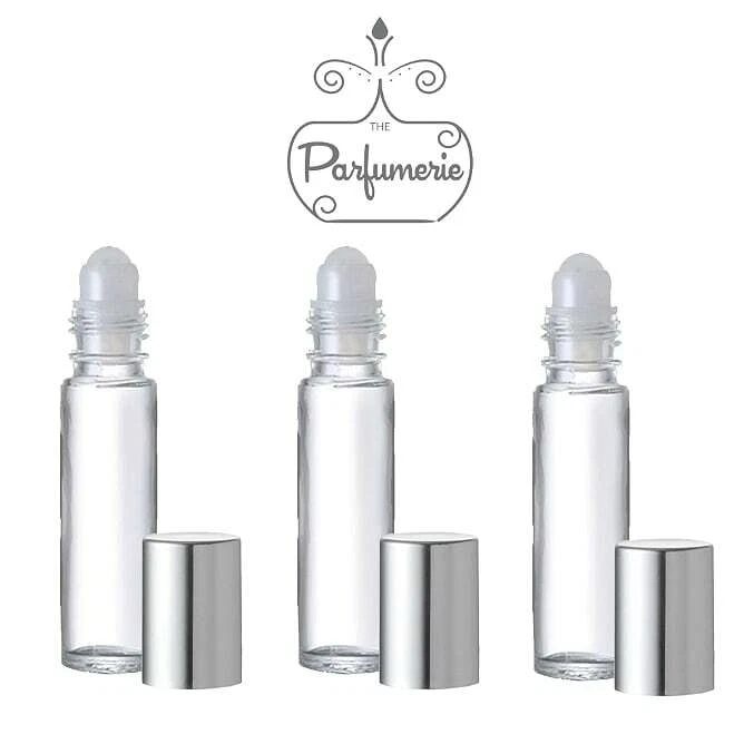 Rolo em frascos de óleo essencial tampa PRATA 10 ml vidro recarregável 6 PACOTES - Imagem 2 de 4