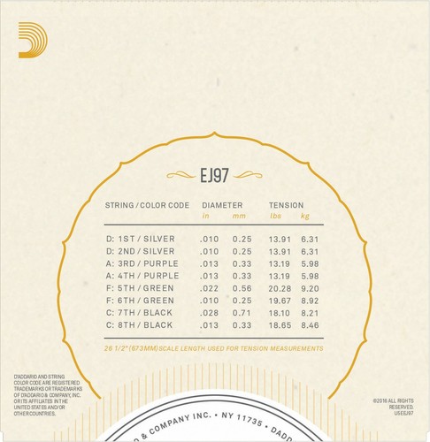 EJ97 D'Addario Greek Bouzouki Strings 8 String Nickel Plated Steel - Picture 9 of 14