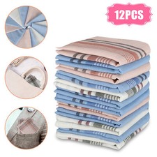 12 Pcs Men Handkerchiefs Classic Hankies Hanky Pocket Square Handkerchief Random