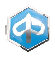 "Emblem \" Piaggio \" Zum Stecken 6-Eckig 32X37Mm Glatt Blau / Silber"