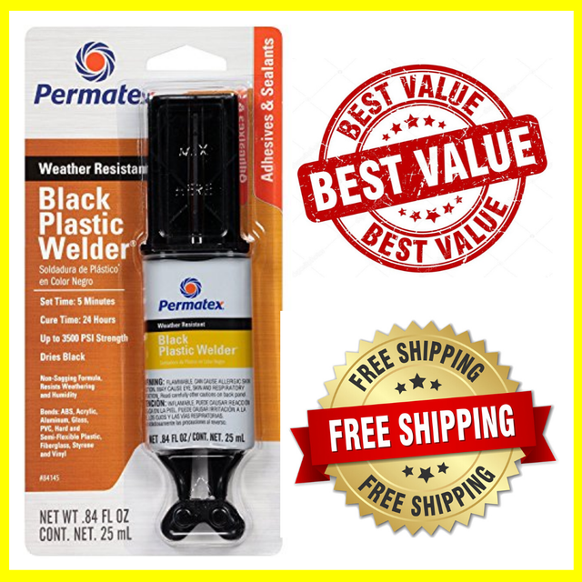 Weather Resistant Black Plastic Welder Epoxy Repair Kit Adhesive Glue 0