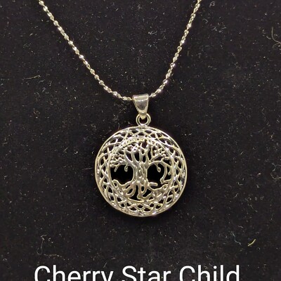 Sterling silver embossed Tree of Life pendant on 925 chain