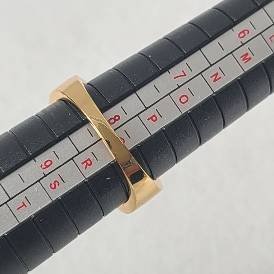 Anillo Placa Oro 10kt Piedra Cristal Rosa Doble Lado Vestido Centro Abierto Talla 8 Foto 3 de 4