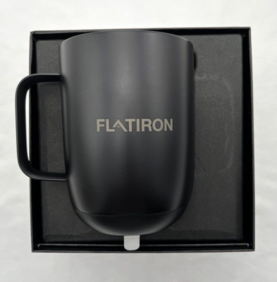 Ember 14 oz Ceramic Temperature Controlled Smart Mug - Black ''FLATIRON'' NEW