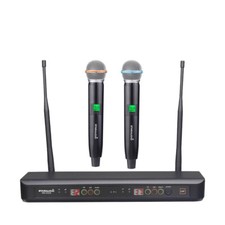 2CH UHF Wireless Microphone System Church Audio Karaoke Mic Studio Handheld Mics