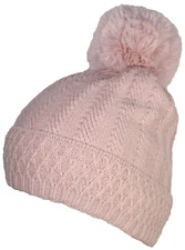Best Winter Hats Quality Womens Knit Cap Plush Lined W/Large Pom Pom