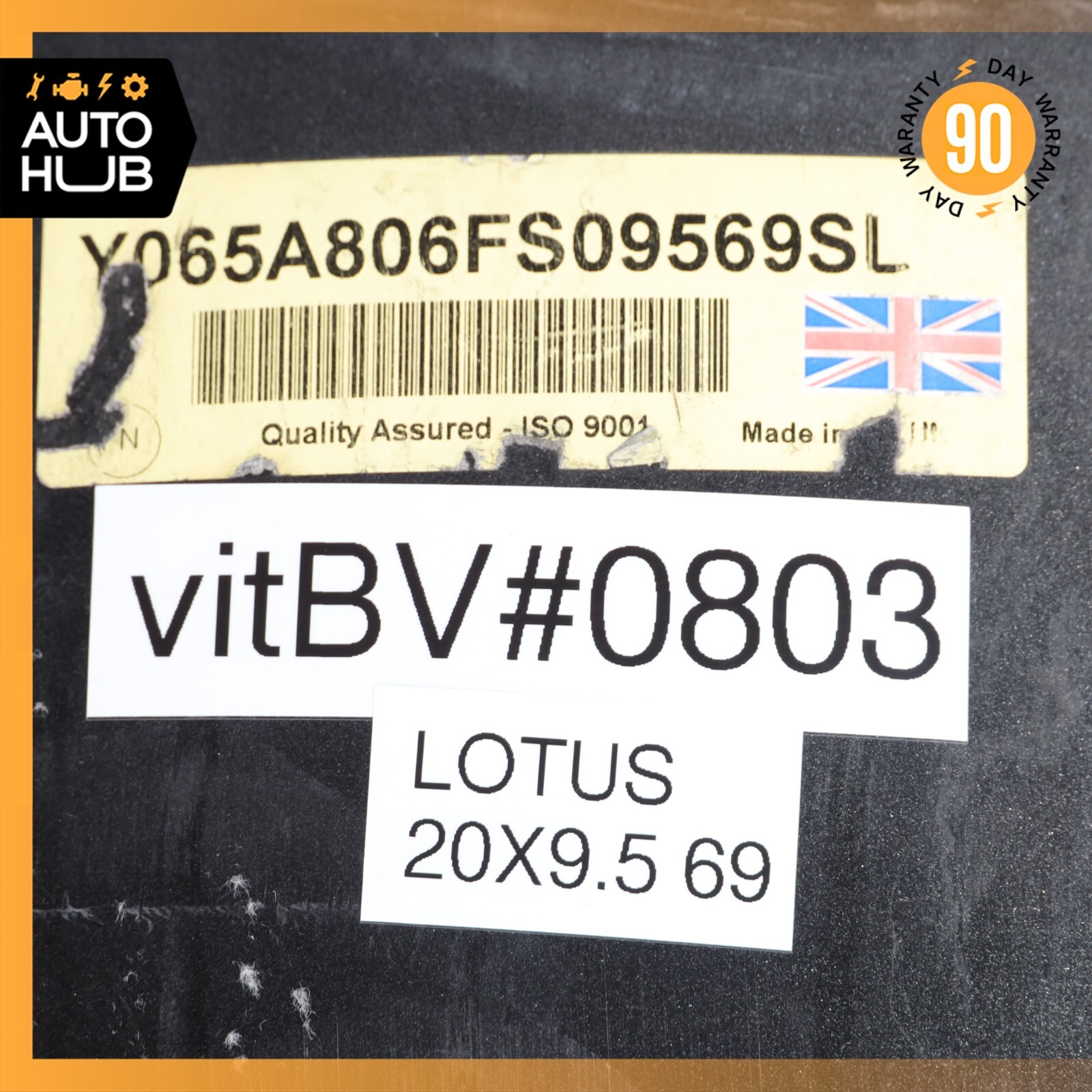 Lotus Evora S 9.5 x 20 20" Rear Wheel Rim Black A132G0094F OEM