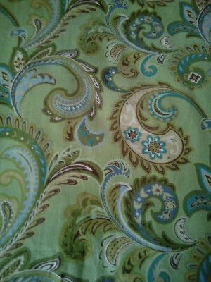 Mill Creek Fabric Jacobean Floral Print Home Decor Fabric Green/Blue USA 4 Yards