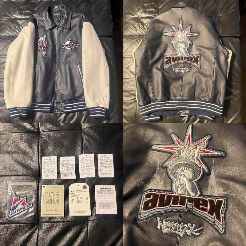 ジャケット・アウター avirex rebuild collection varsity jacket AVIREX Leather Varsity Jacket REBUILD COLLECTION USA NEW