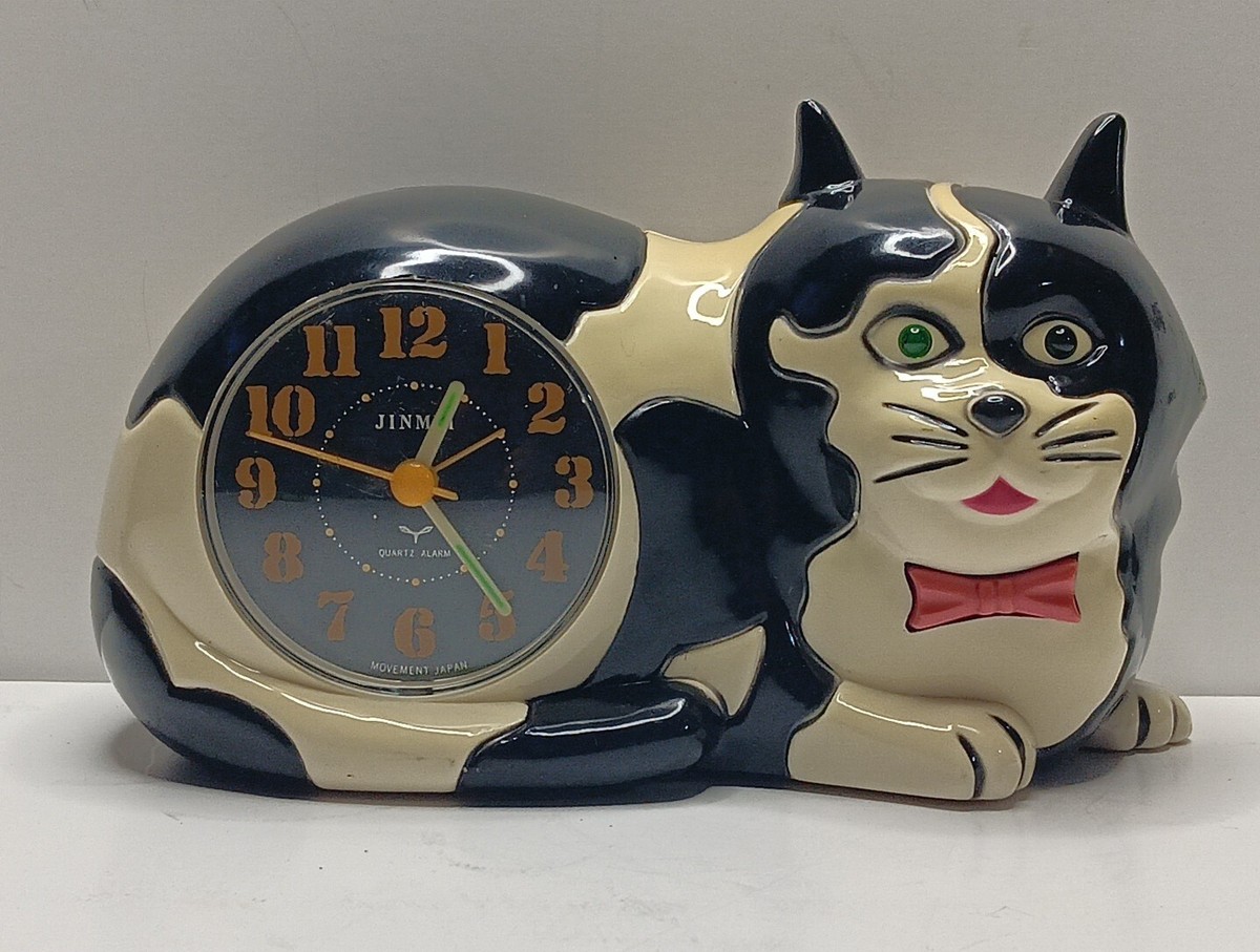 catlovemeさまご依頼品　おまとめ価格 Vintage JINMEI Cat Alarm Clock Meow SOUNDS Green Eyes RARE 1989