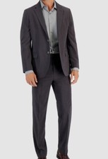  395 Nautica Men's Gray Stretch Modern-Fit Jacket Pants 2-Piece Suit Size 42S