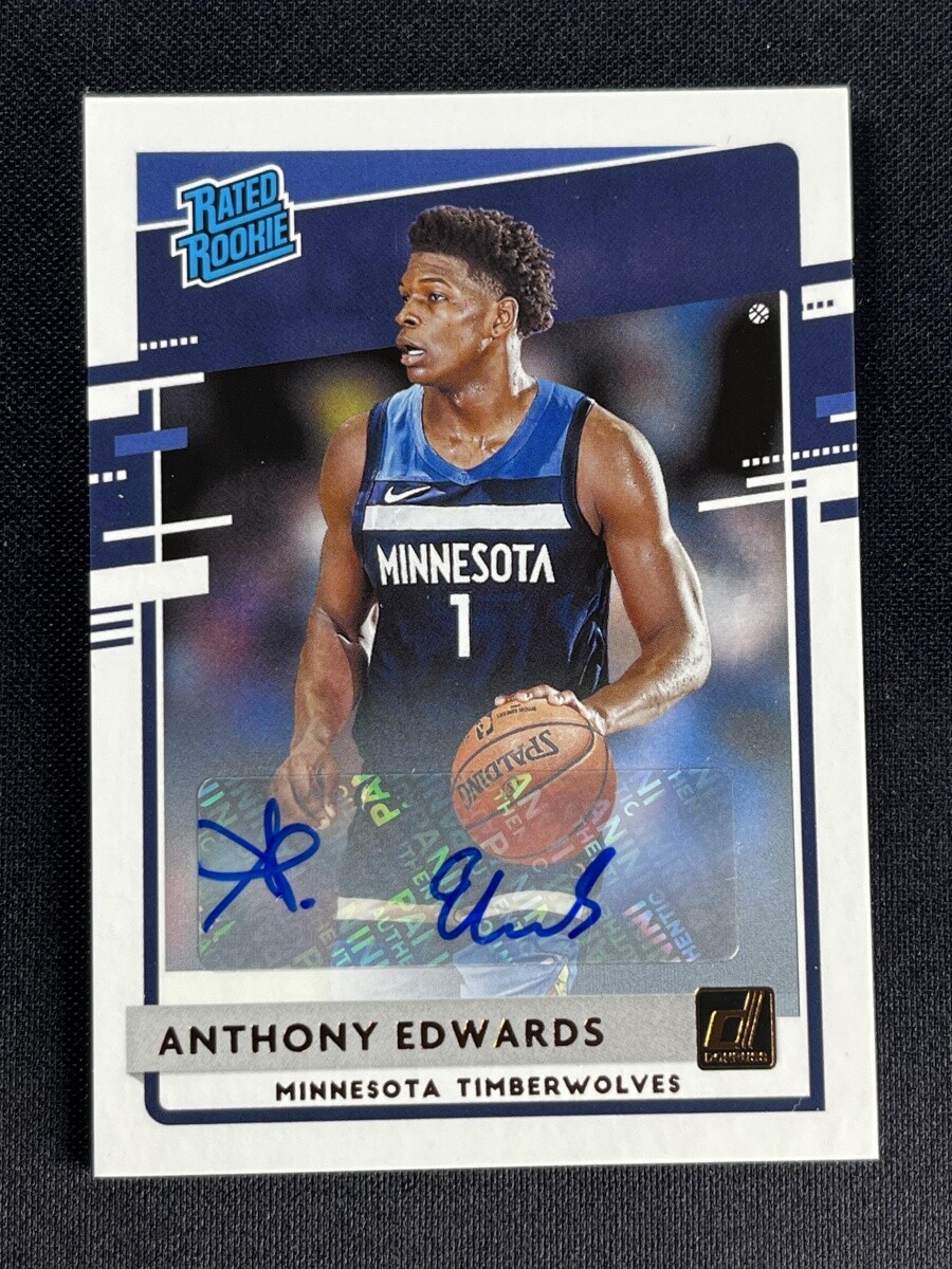 2020-21 Panini Donruss Anthony Edwards #201 Rated Rookie RC Auto Autographs