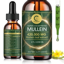 Mullein Leaf Extract Drops Support Lung Cleanse Immune Health Natural Herbal