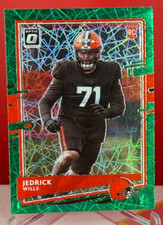 2020 Donruss Optic Green Velocity Jedrick Wills #119 Rookie Browns