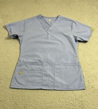 WonderWink Scrubs Top Women's XS Blue 4 Pocket Medical Nurse Dental Vet Tech